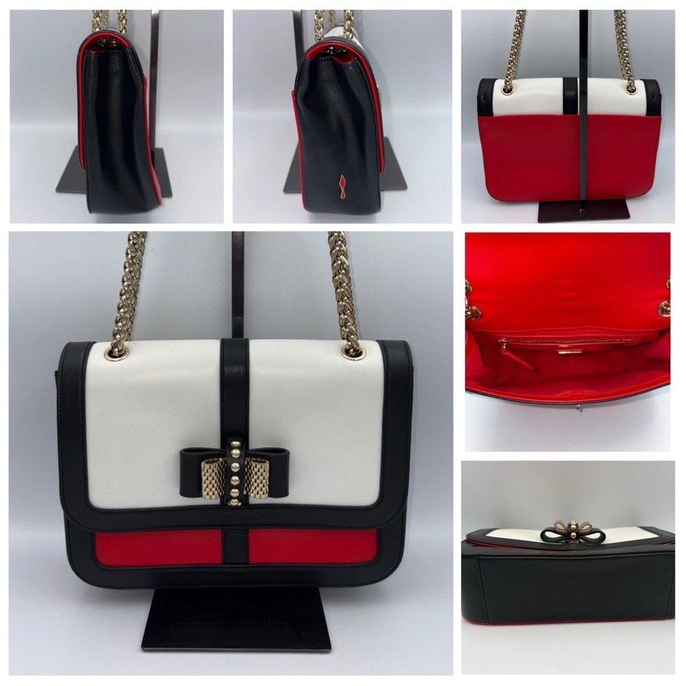 Christian Louboutin Sweet Charity Black White Red Shoulder Bag